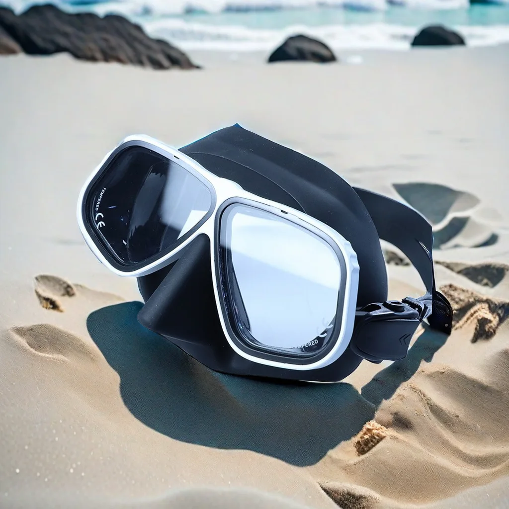 Free diving mirror aluminum alloy frame, diving mirror high definition anti-fog low volume snorkeling mirror