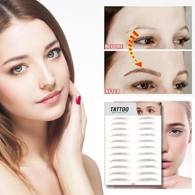 Water-based Hair-liked Authentic Eyebrow Tattoo Sticker Waterproof Cosmetics Long Lasting Makeup False Eyebrows Stickers