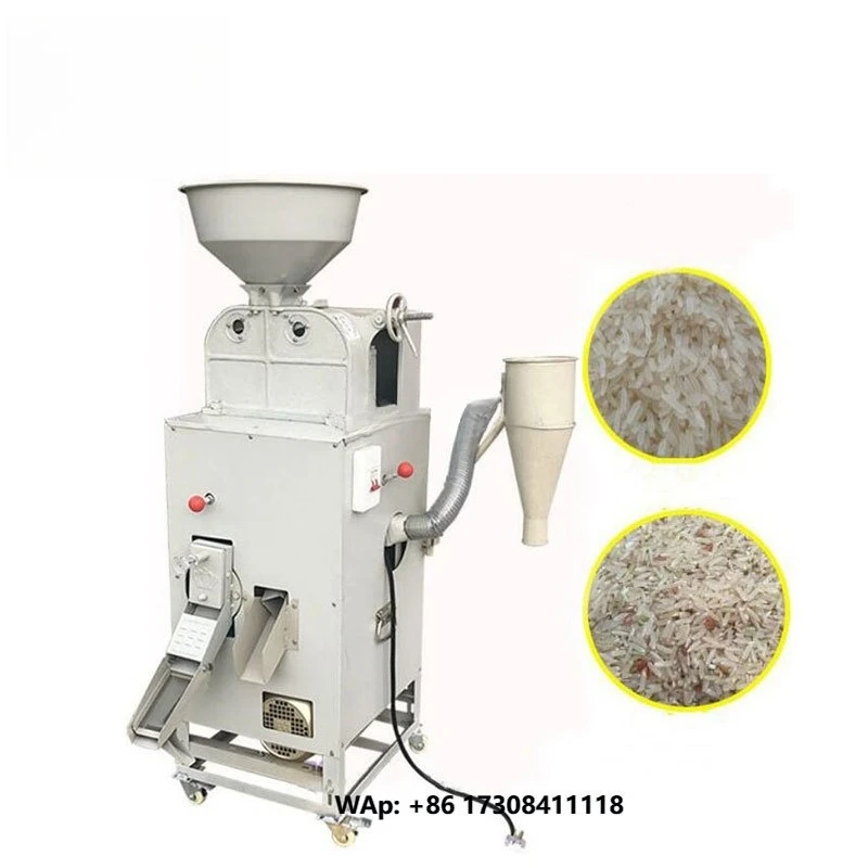 Combined Rice Huller and Grinder 200kg/h Family Machine  Brown and White Rice Processing Plant Mini Home Use Paddy Peeling