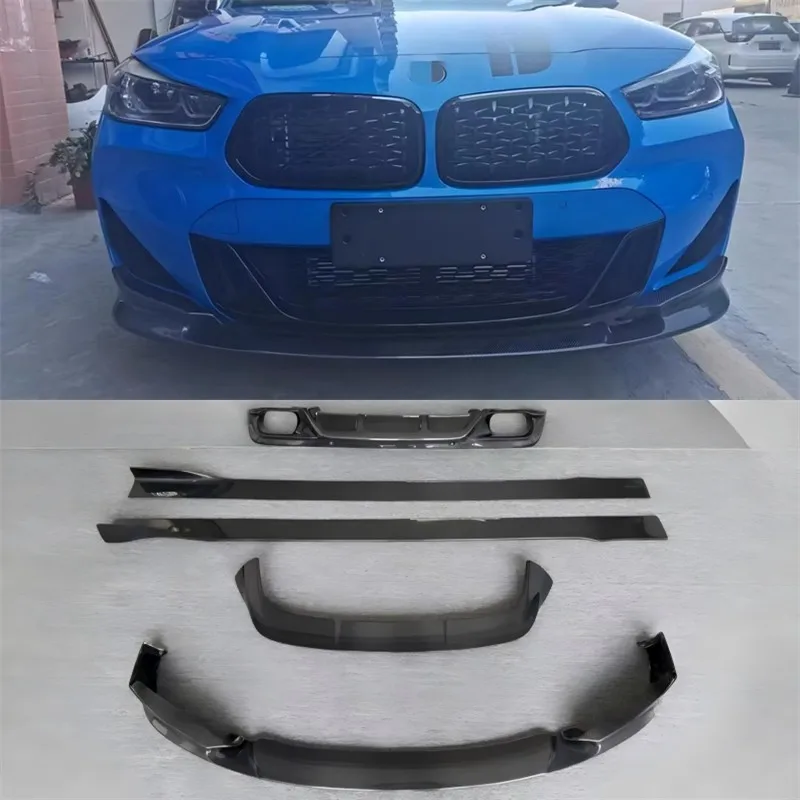 

For BMW X2 F39 2018-2023 Real Carbon Fiber Bumper Front Lip Rear Diffuser Side Skirts Tail Wing Spoiler Accessories Body Kit