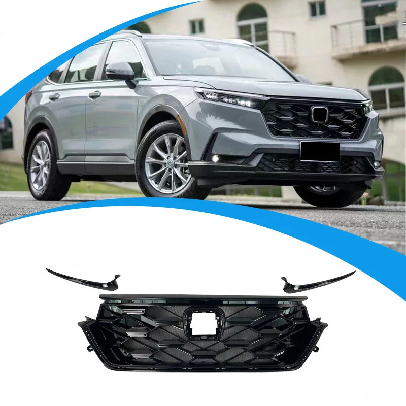 

Glossy Black Radiator Grilles For Honda HRV Front Double Kidney Racing Grilles Bumpers Body Kit Hood Gloss Black Car Accessories