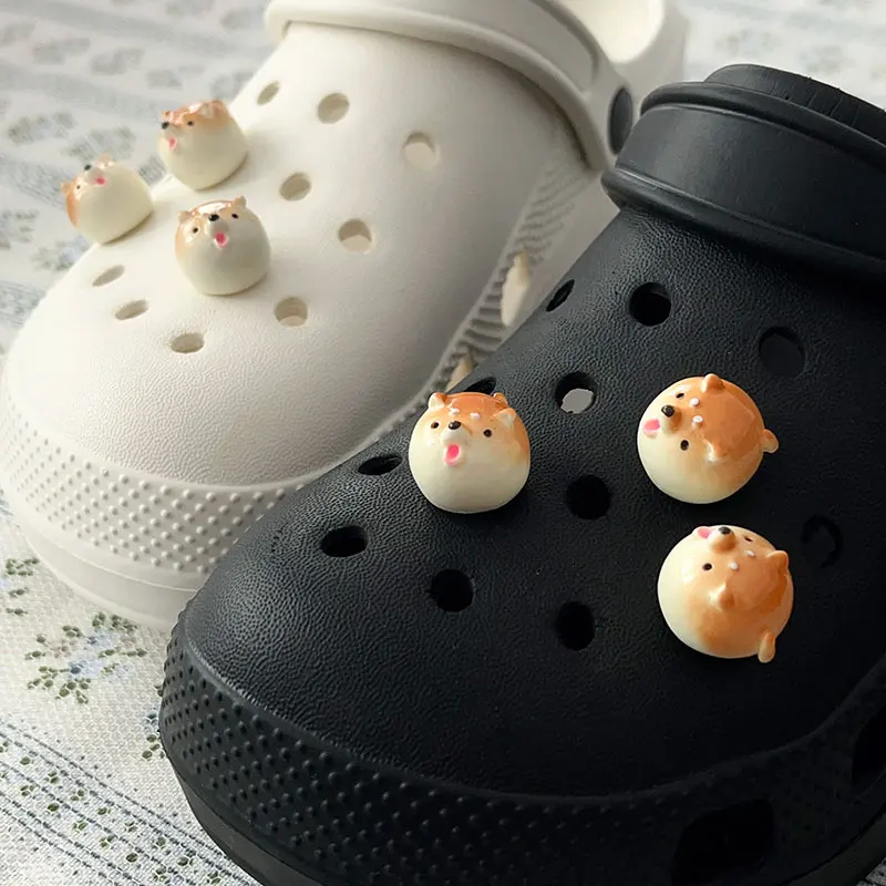 

Cute and Funny 3D Shiba Inu Dog Bread Shoe Charms for Crocs Clogs Pins Decorations Garden Sandals Slipper Accessories Girl Gift