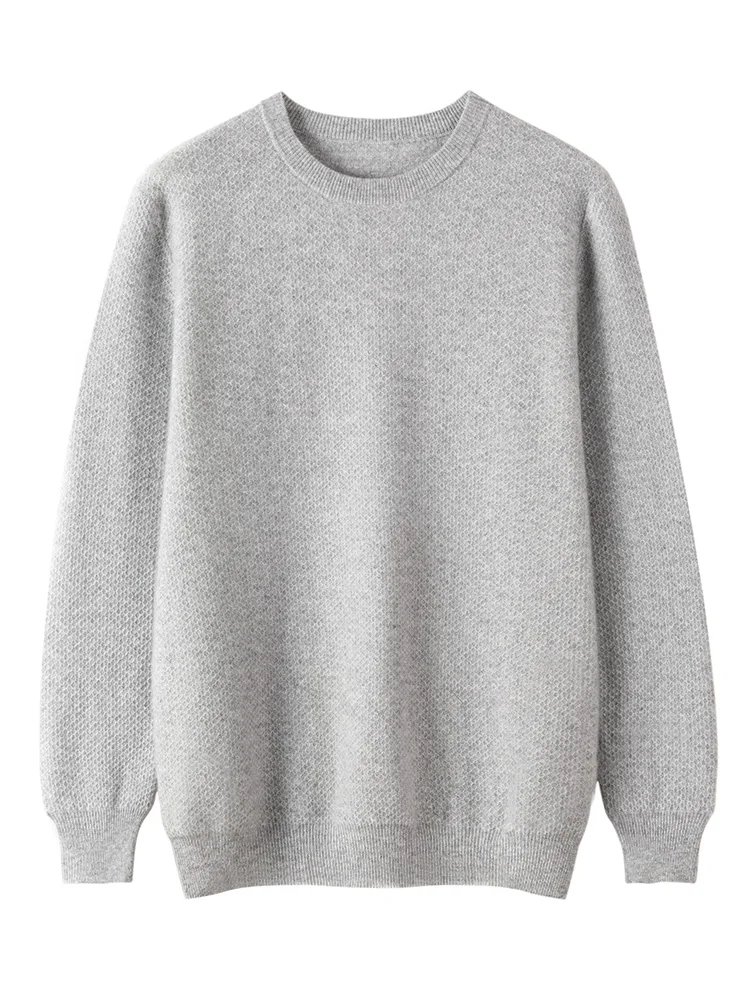 Maglione di cashmere da uomo O-Collo Pullover a maniche lunghe 100% Maglieria di cashmere Abbigliamento casual intelligente Autunno Inverno Top spessi e caldi