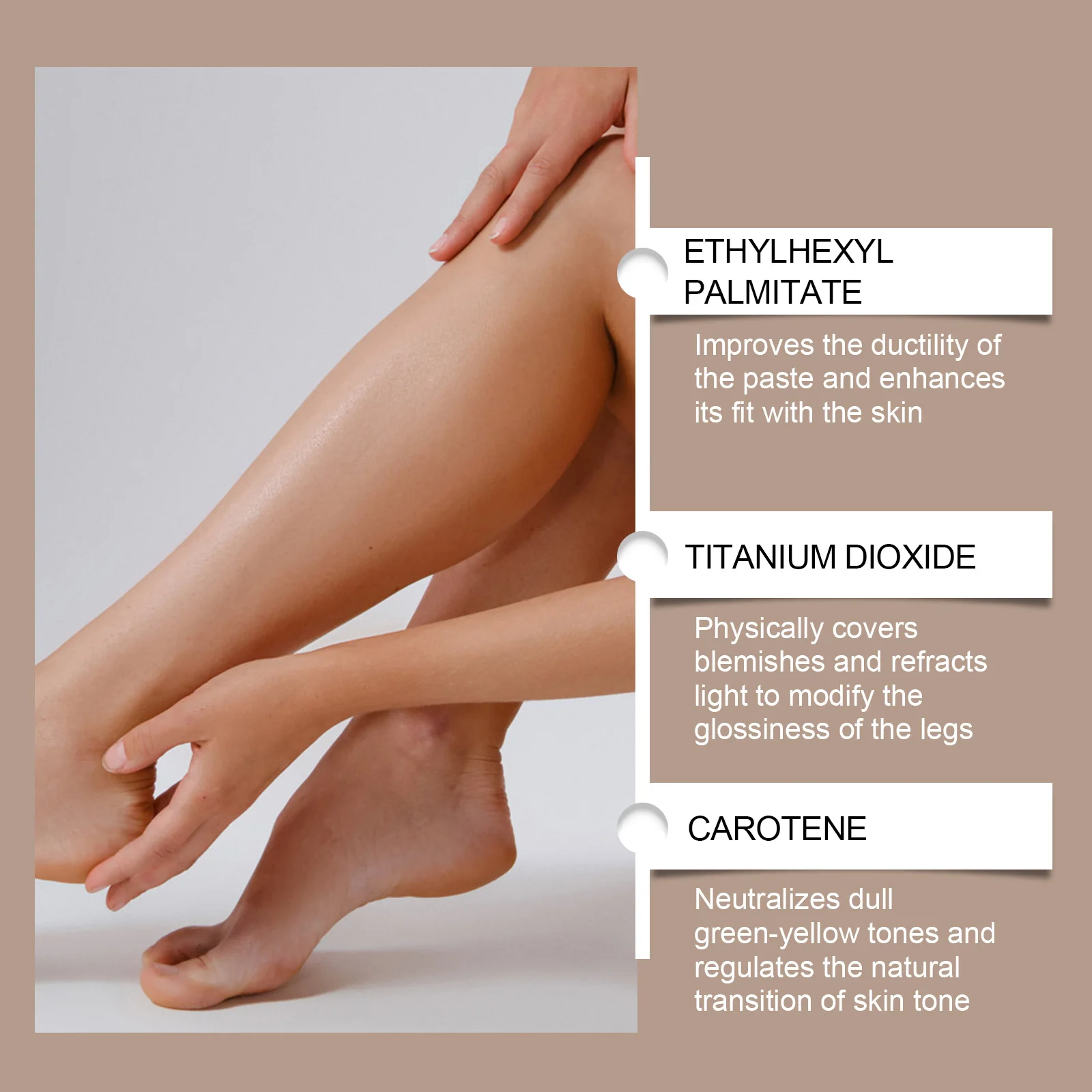 Loción de maquillaje para piernas, corrector duradero, tono uniforme de piel, bronceado falso, resistente al agua, hidratante, brillo Natural, crema de base corporal marrón