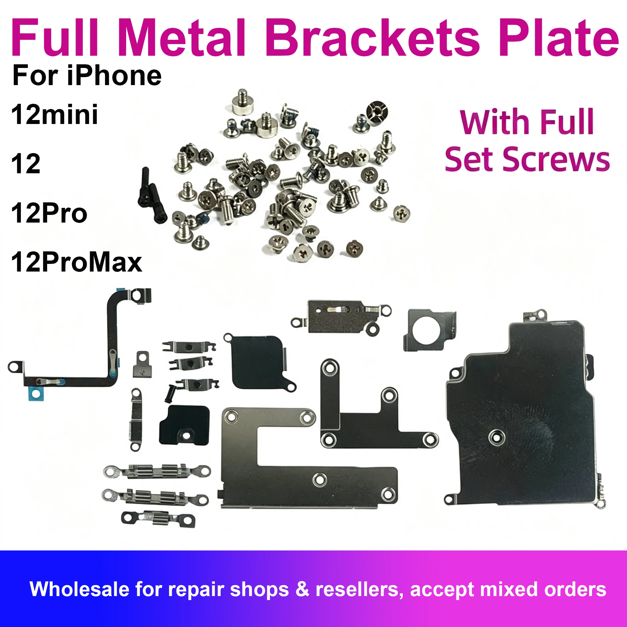 Full Set Internal Metal Plate Bracket With Screws For iPhone 12 Pro Max inner Small Shield Cover Replacement Repair Spare Part