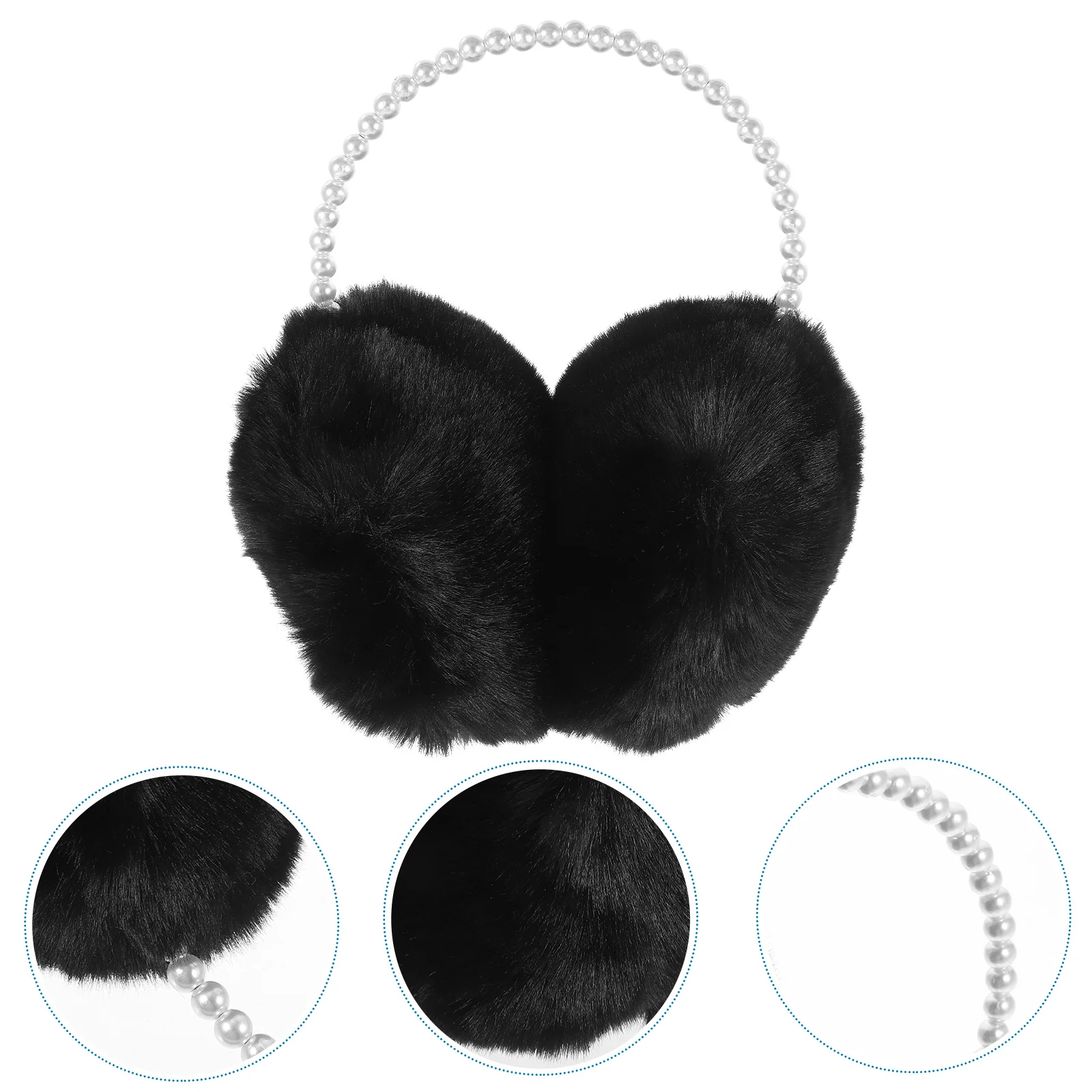 غطاء إفشل جميل للنساء غطاء أذن لؤلؤي غطاء أذن أنيق لتدفئة الأذن غطاء أذن ناعم ودافئ للاستخدام المريح #6