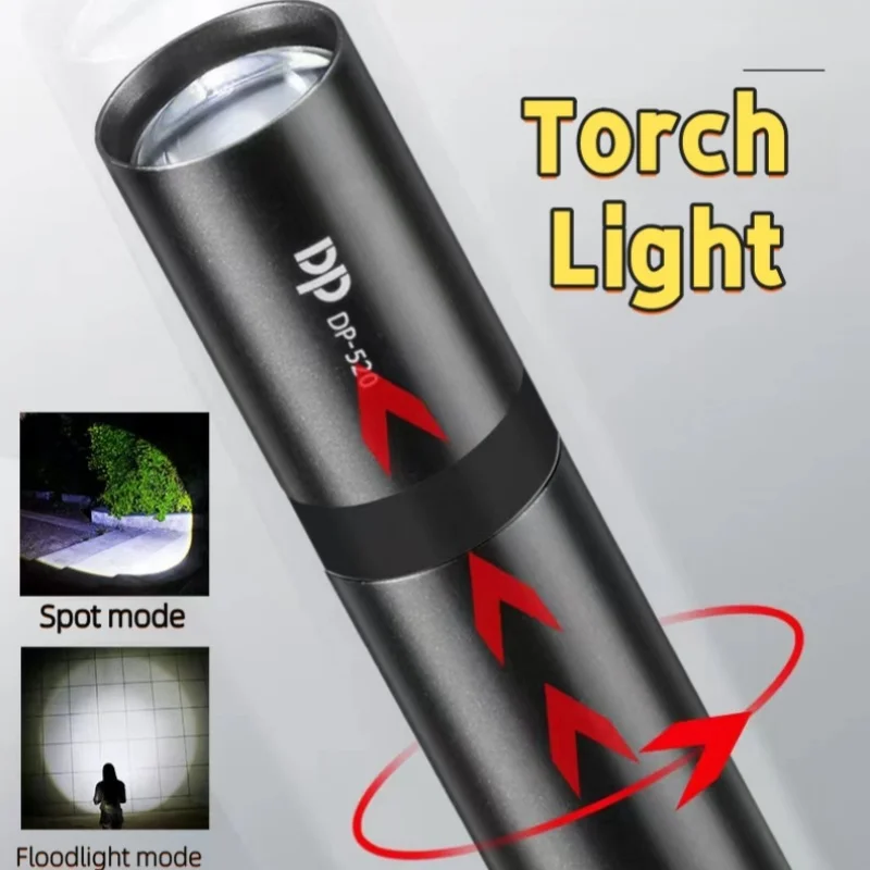 edc Torch light 18650 High power led flashlight Mini Pocket portable Rechargeable lamp Waterproof Lantern for night lighting