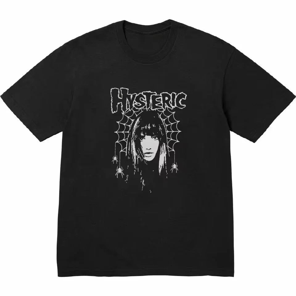 New Hysteric Glamour T-shirt American Retro Tee Street Culture Tide Brand T-shirt Niche High Quality Trend Short Sleeve S-5xl