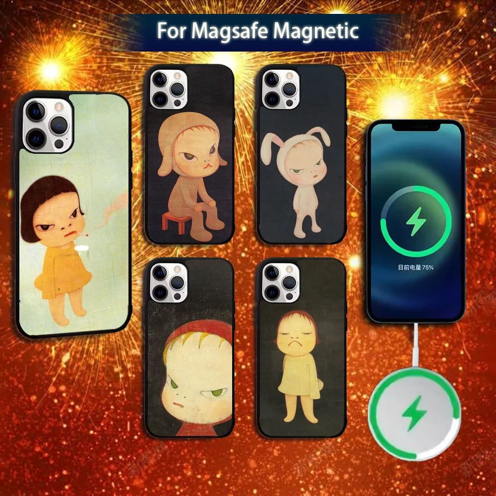 

Y-Yoshitomo N-Nara Phone Case For iPhone 16e,16,15,14,13,12,11,Plus,Pro,Max,Mini Magsafe Magnetic Wireless Charging