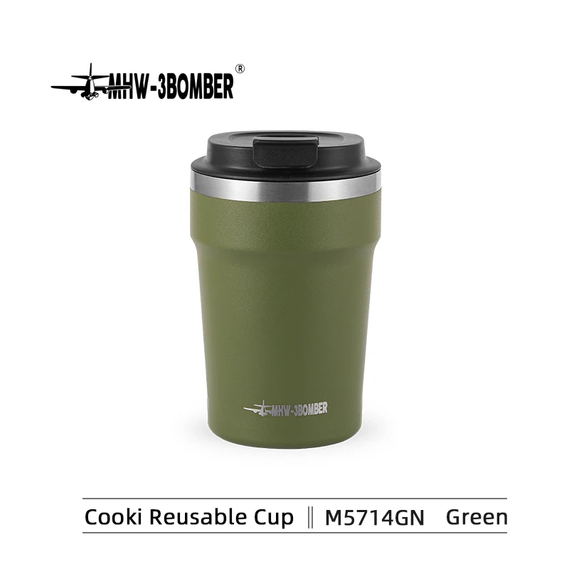 MHW-3BOMBER 360 ml Kaffeetassen, tragbarer Auto-Reisebecher mit auslaufsicherem Deckel, Thermobecher, doppelwandiger Wasserbecher, Wohnaccessoires