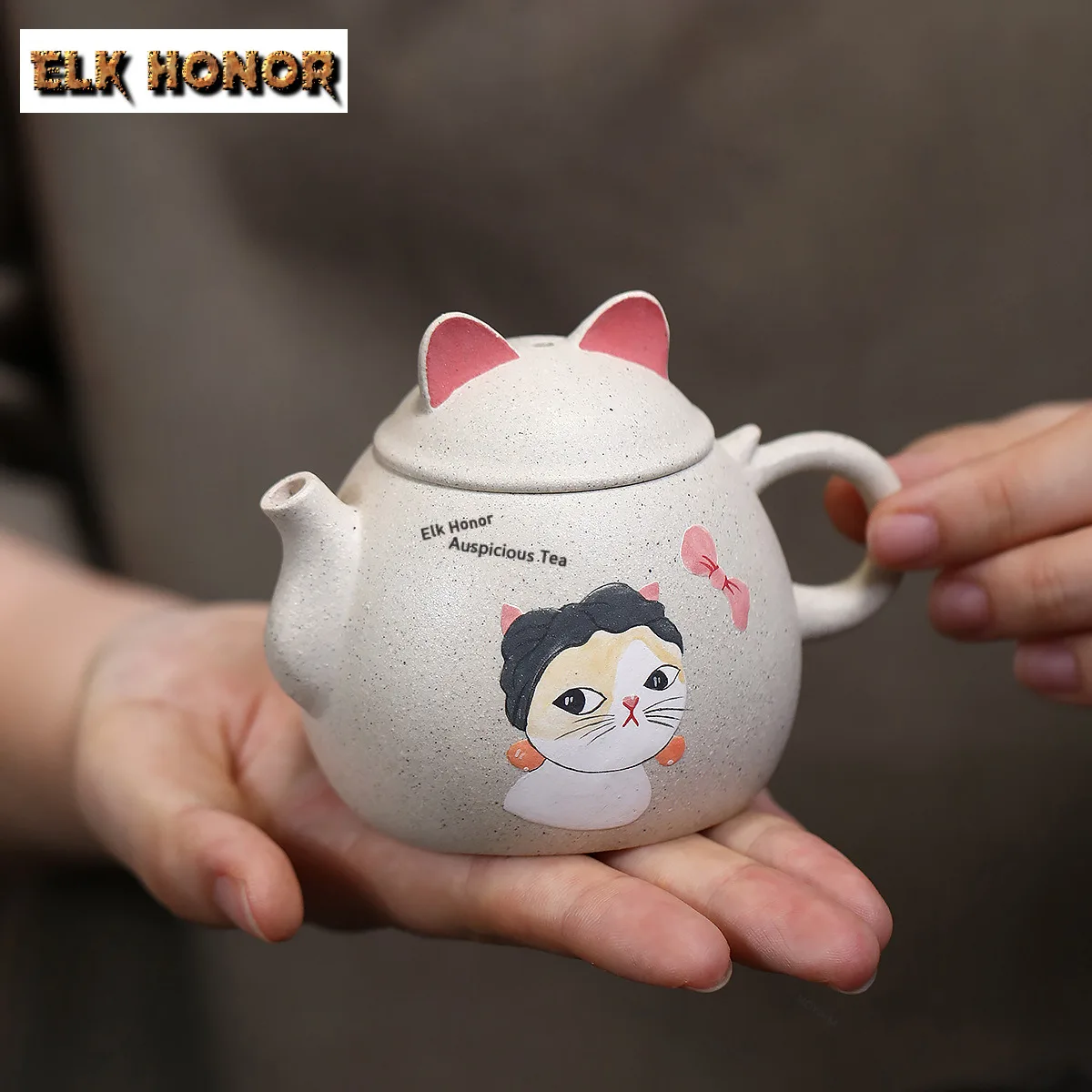 

160ml Yixing Purple Clay Teapots Handmade Kitty Ears Pot Raw Ore White Jade Section Mud Kettle With Filter Chinese Zisha Teaset