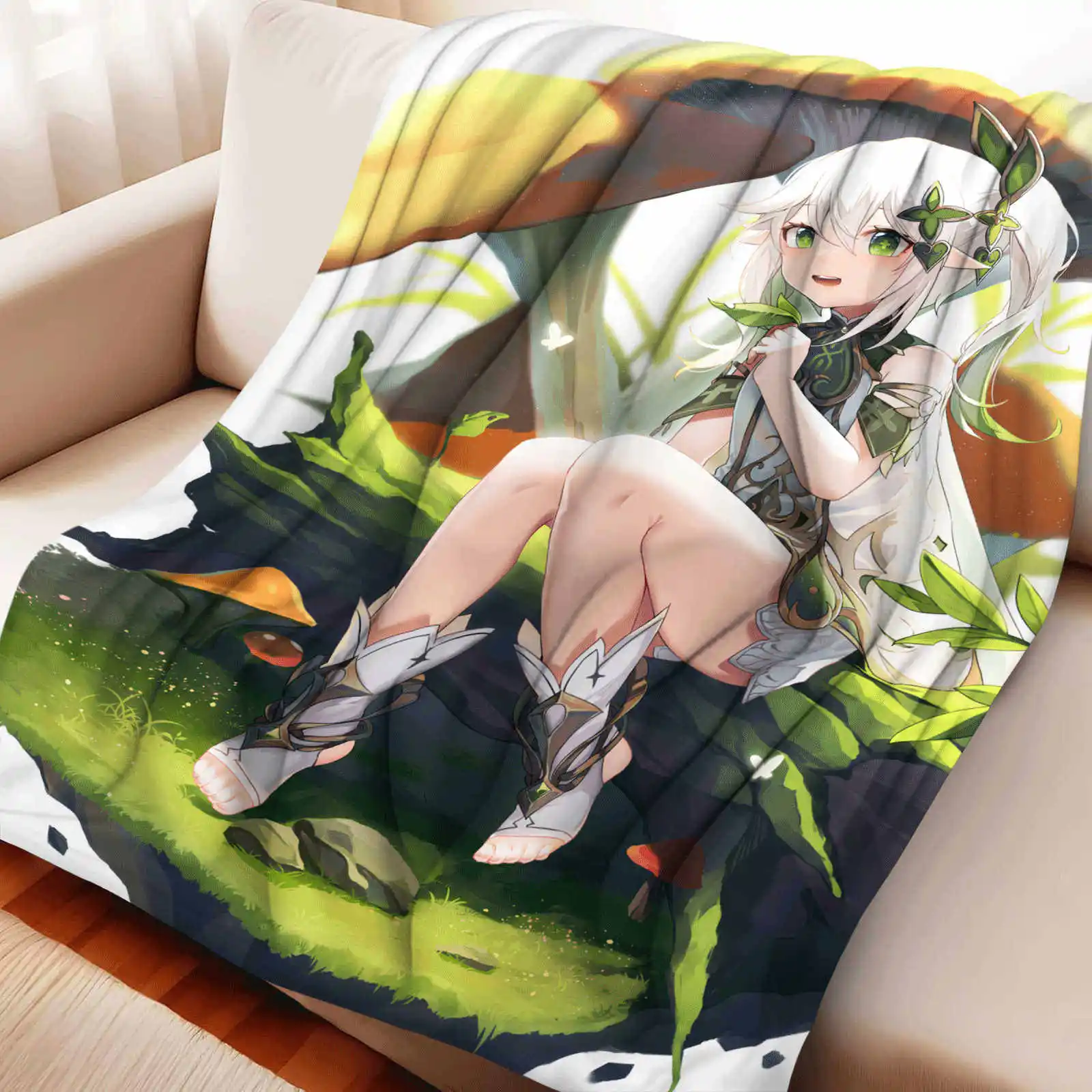 

Genshin Impact Nahida Flannel Blanket Soft All-Season Throw for Home Camping Travel Perfect Holiday Gift