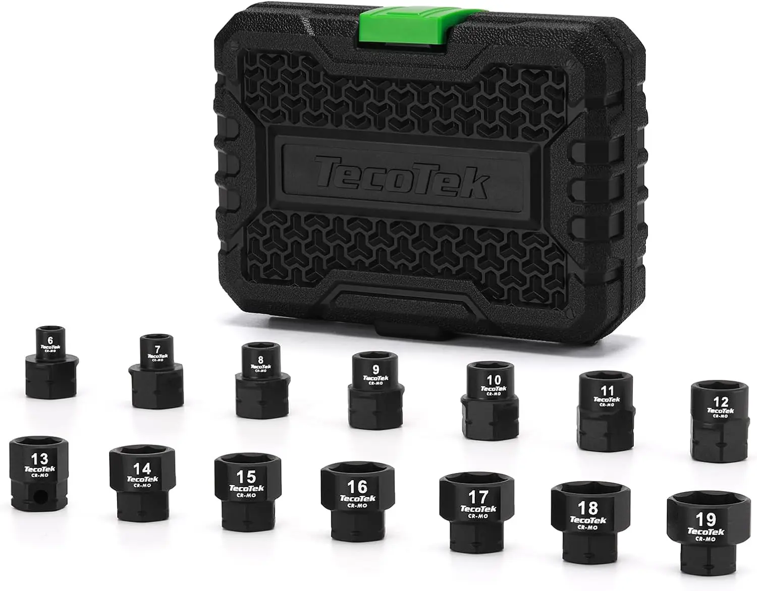 

14-Piece 3/8-Inch Drive Metric Low Profile Impact Socket Set, 6-19mm, 6-Point, Cr-Mo, Shorter Sockets for Tight Spaces