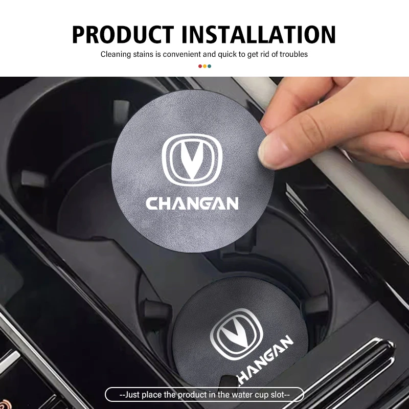 2pcs Car Coaster Drink Bottle Holder Anti-slip Mat Water Cup Pad For Changan CX70 CS35 Alsvin CS75 Hunter CS95 CS55 Star RAETON