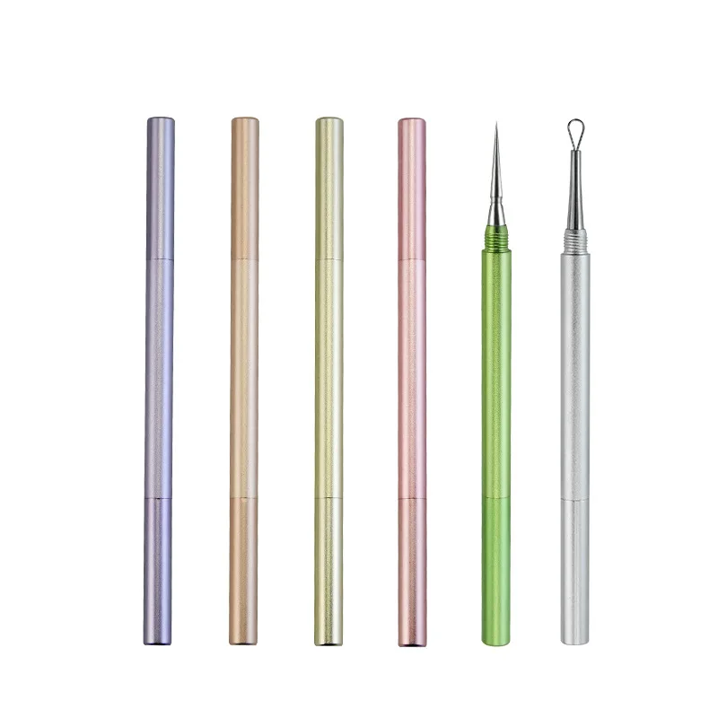 1 Stuks Dubbele Hoofd Met Deksel Rvs Mee-eter Comedo Acne Puistje Smet Professionele Extractor Remover Gezicht Schoon Tool