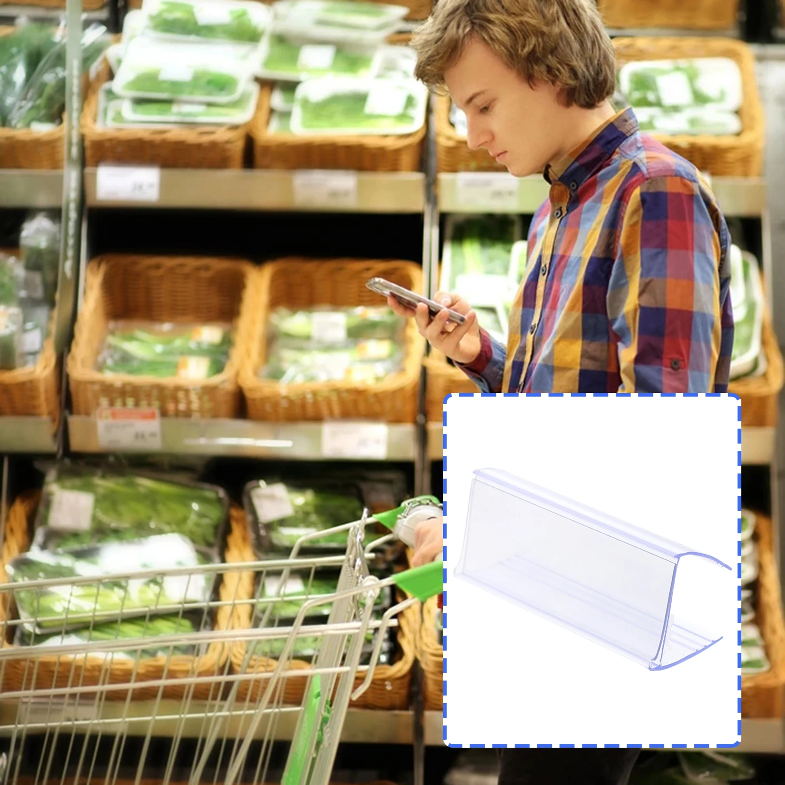 25pcs Price Tag Holder Clips Clear Transparent Label Display Shelf Holders Plastic Small Signs Supermarket Retail Storage