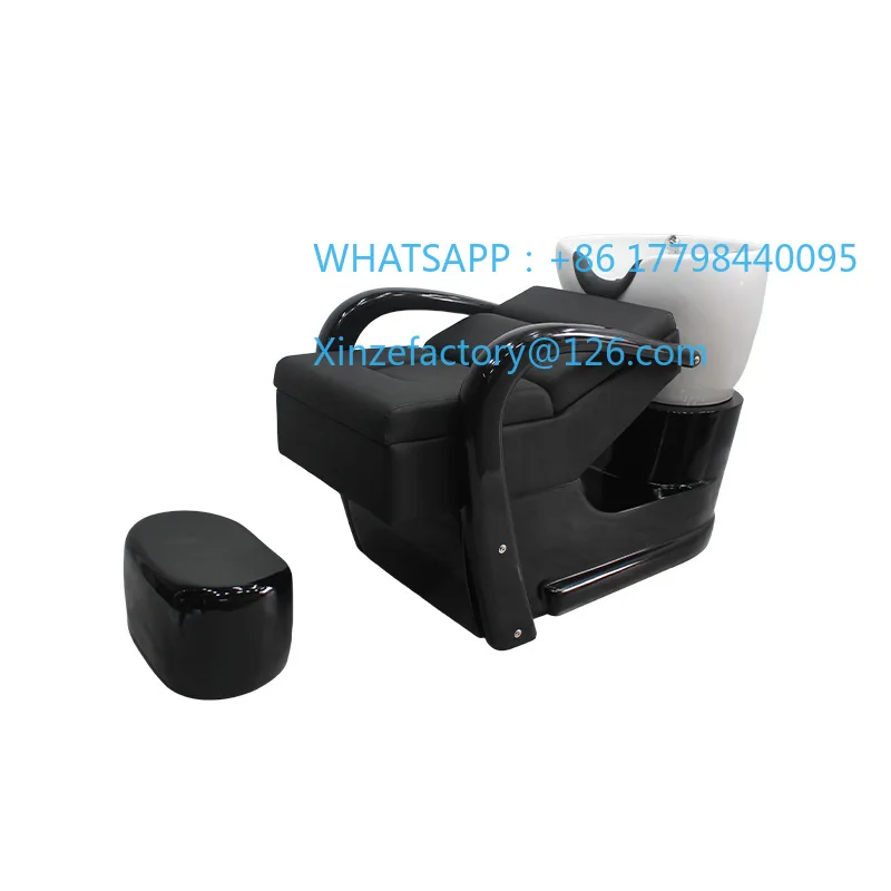 

Полуотводящая кровать для ухода за волосами, шампунь, керамическая раковина, промывочная кровать, парикмахерская, массаж волос