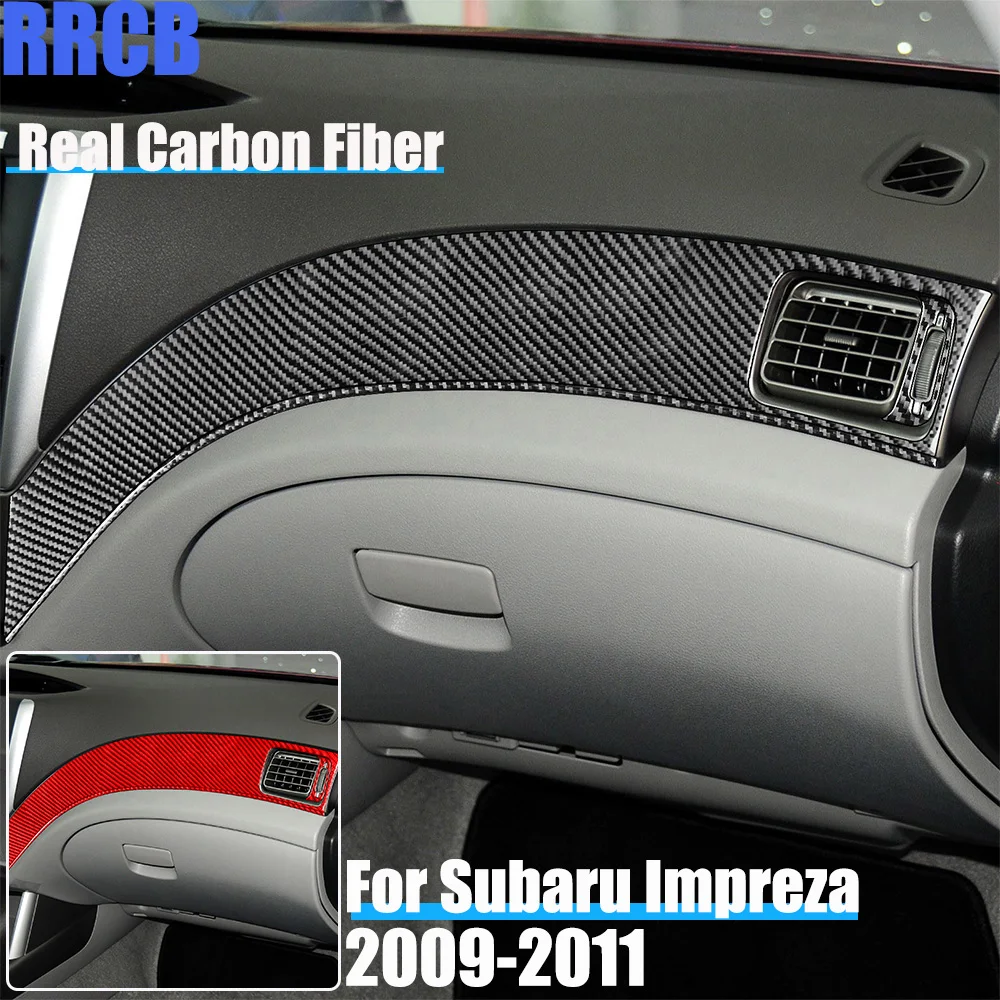 

Автомобильные аксессуары из настоящего углеродного волокна, панель приборной панели пассажира, декоративная отделка, мягкая наклейка на чехол для Subaru Impreza 2009 2010 2011