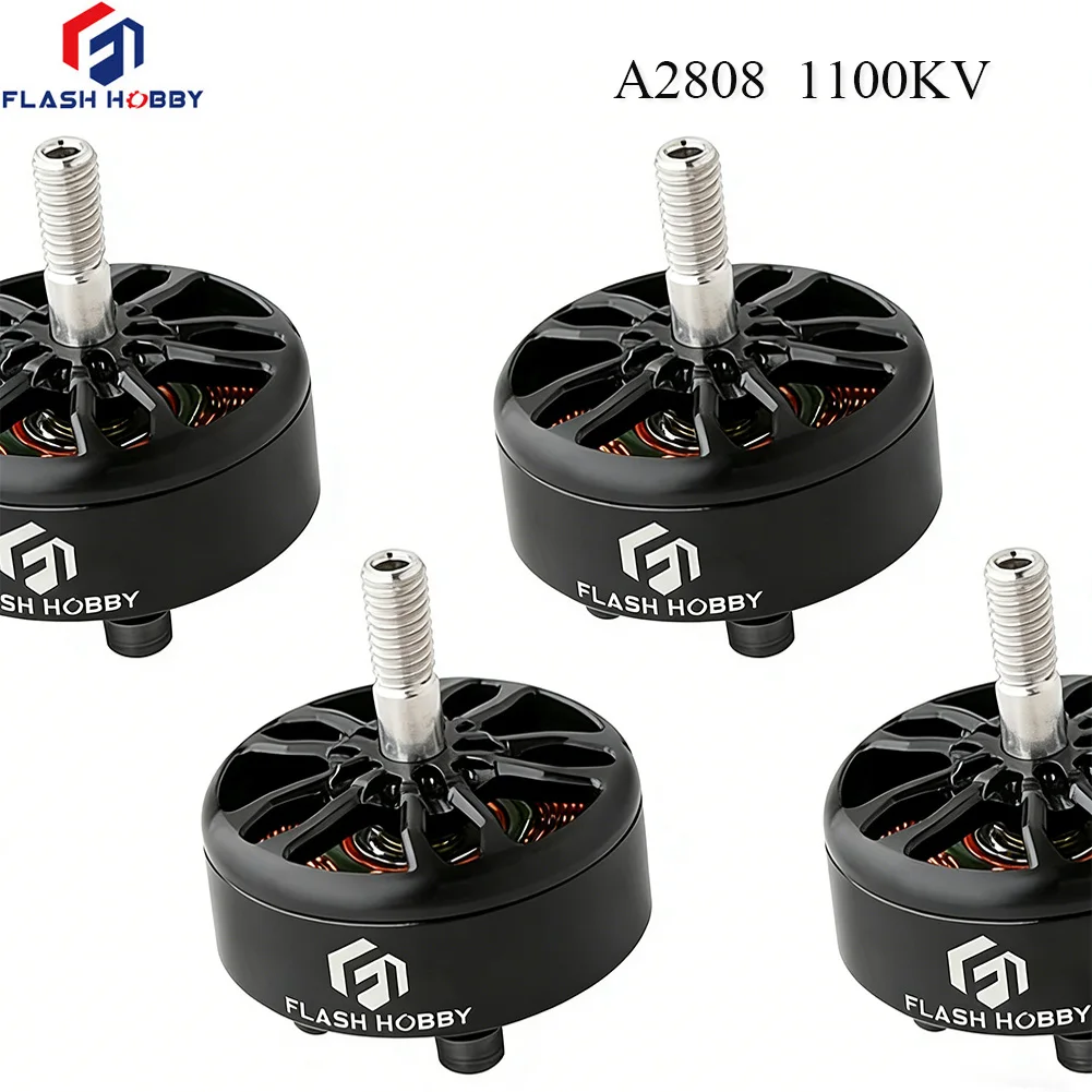 4pcs FLASHHOBBY A2808 1100KV Brushless Motor for FPV Freestyle 7inch Long Range LR7 Drone Model - image 1 of 6