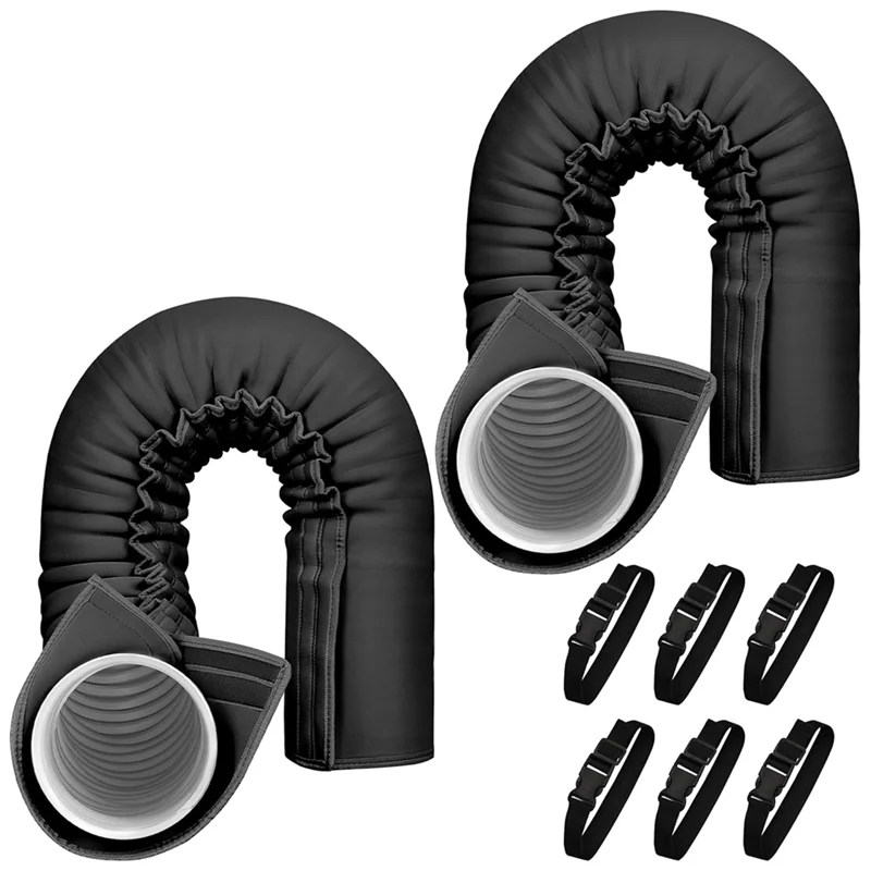 -A14E 2 عبوة من خرطوم التيار المتردد المحمول غطاء خرطوم مكيف الهواء المحمول لخرطوم العادم بقطر 5 بوصة و5.9 بوصة