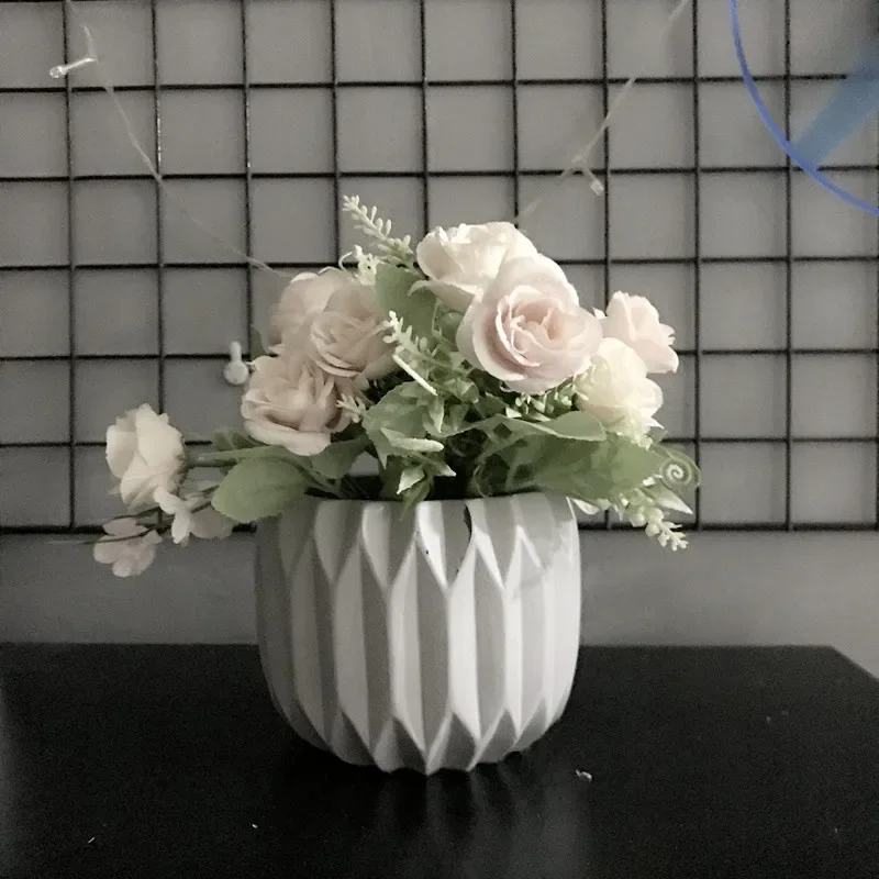 Big Cement Round Flower Vase Mould, Silicone Concrete Planter Pot Molds, Desktop Decorating