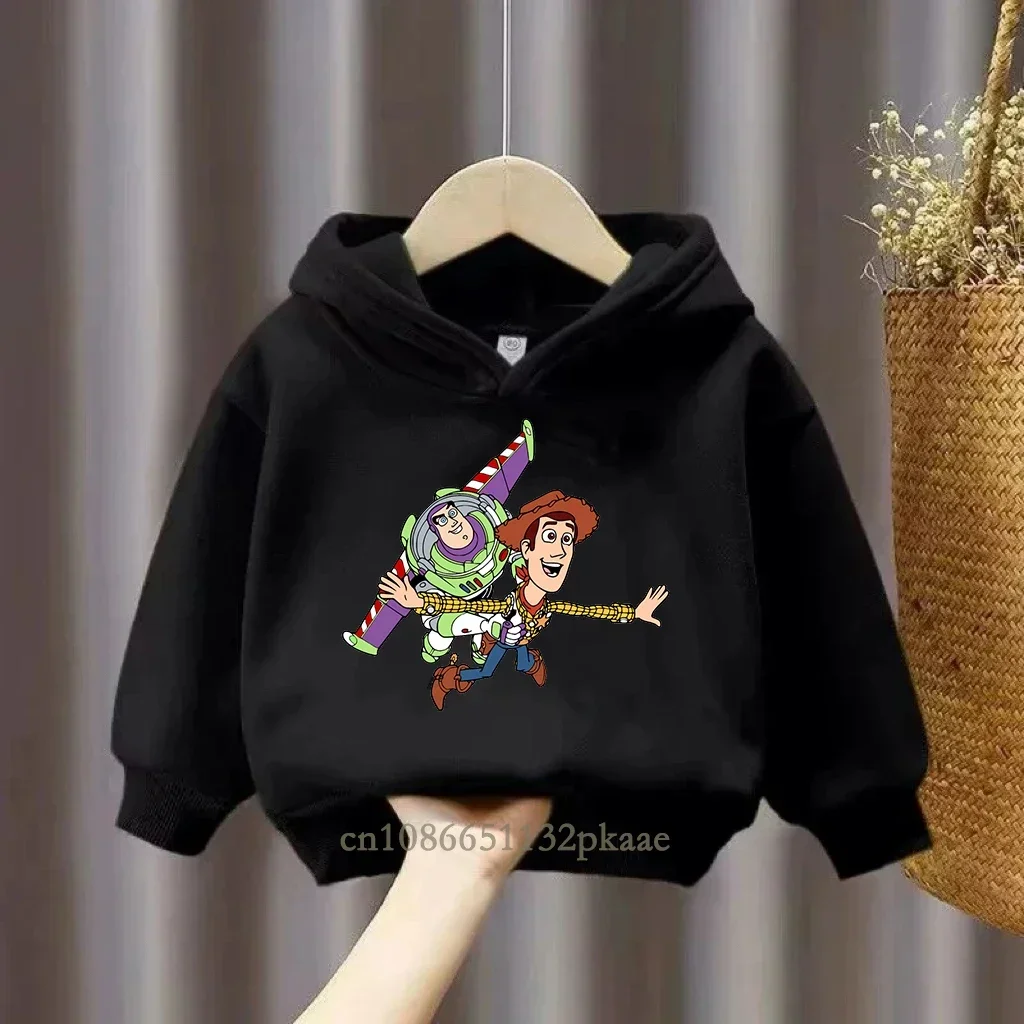 Disney Toy Story Children's Hoodie Spring Autumn Cartoon Casual Fashion Sweatshirt Buzz Lightyear Boys Girls Pullover Hoodie