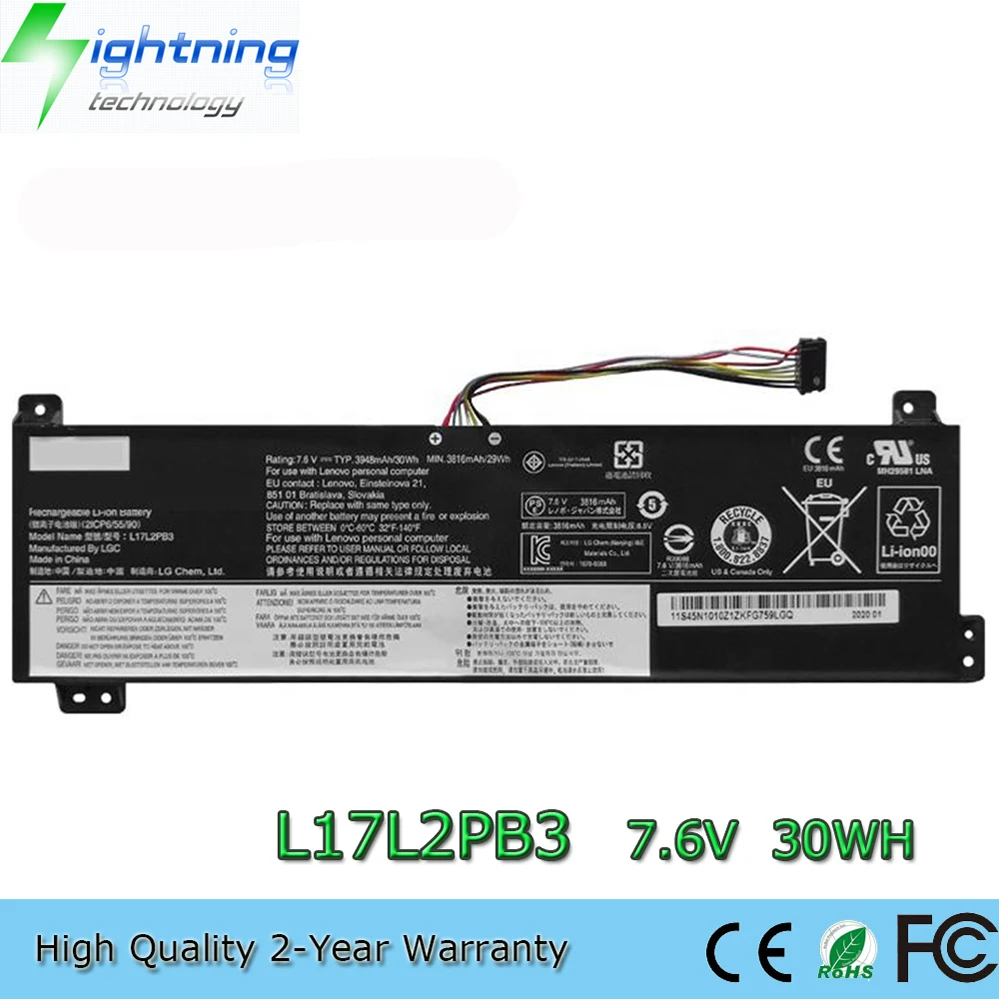 

L17L2PB3 7.6V 30Wh Laptop Battery for Lenovo V130-15IKB V130-15IGM L17C2PB3 L17M2PB3 etc.