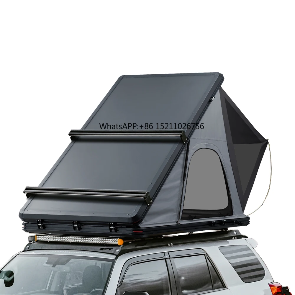 Aluminum Triangle Hard Shell Roof Top Tent Camping Car Hardshell Rooftop Tents for 2-3 Person