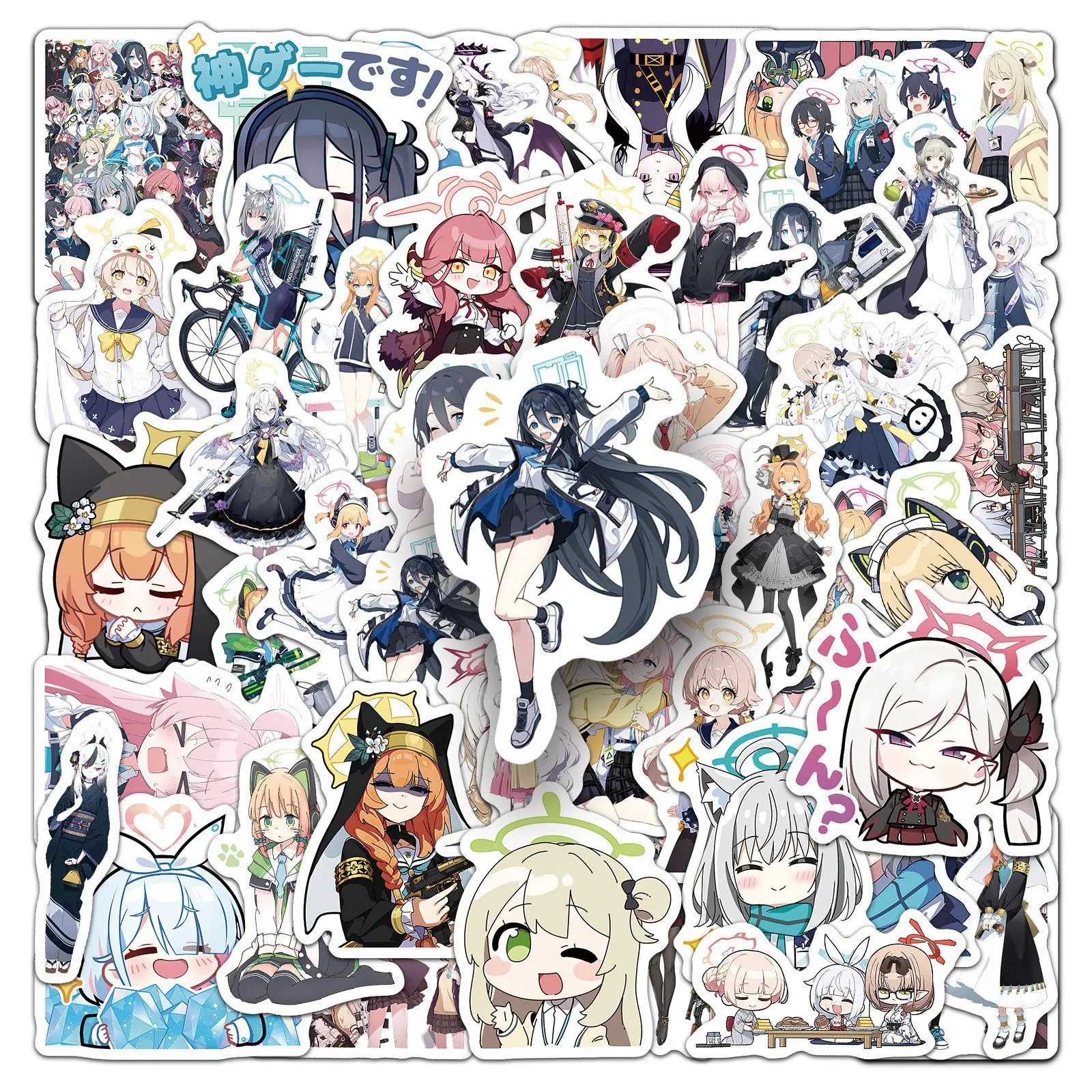 10/50 Uds. Pegatinas de juegos de rol archivo azul pegatina de dibujos animados de animación DIY decoración portátil guitarra coche bicicleta calcomanías de juguete