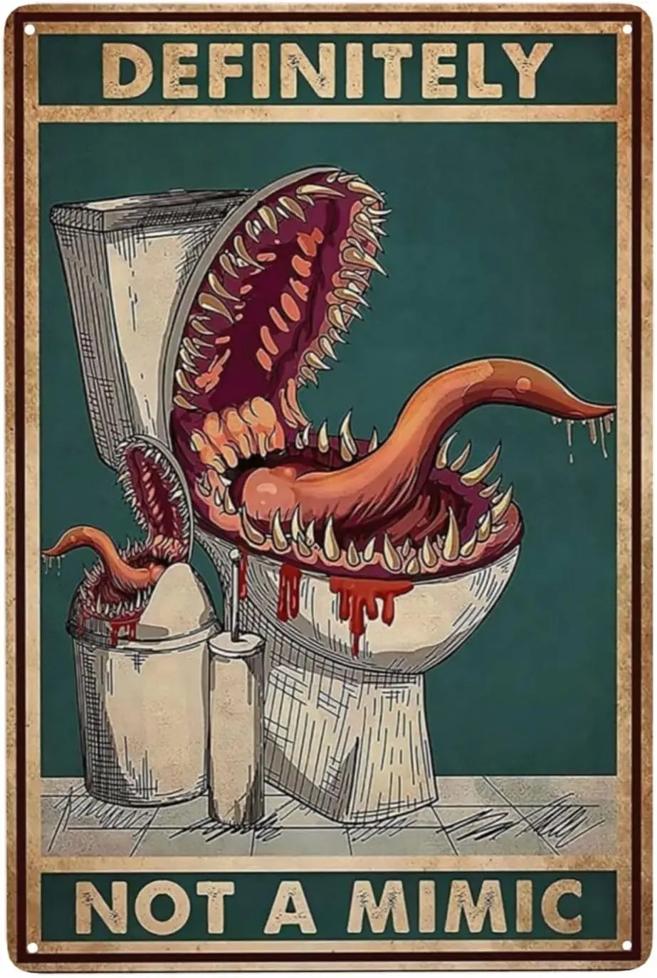 Definitely Not A Mimic Poster Dnd Posters Dungeon Rpg Tabletop Dragons Dice Games Home Decor For Bathroom And Restroom Chart