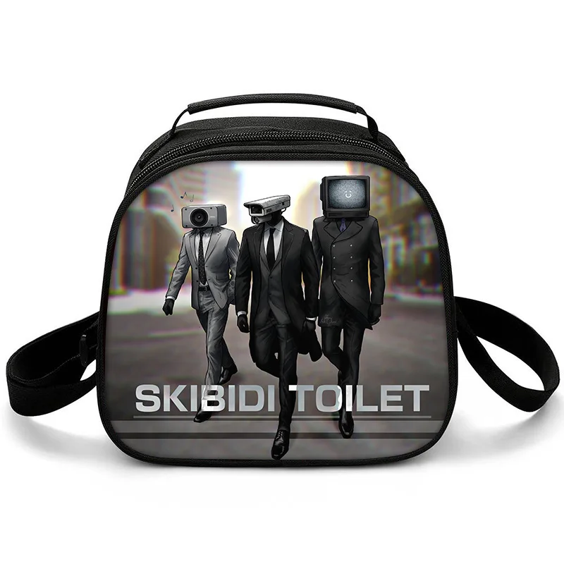 Skibidi Toilet Man Lunch Bag Elementary School Student Picnic Round Ice Bag Game Meal Bag  Beautiful Fashion Accessories