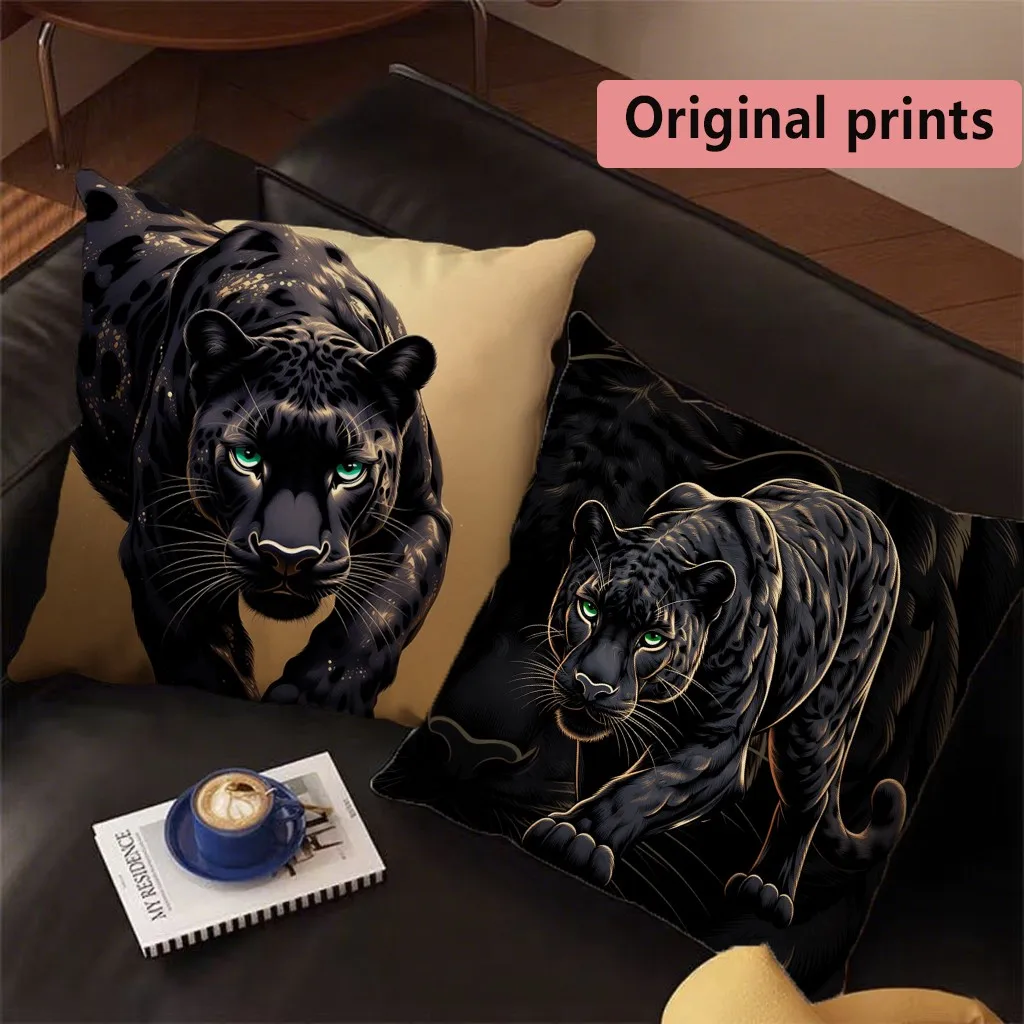 Luxury Panther Print Cushion Covers Pattern Cushion Cover Suitable for Sofa Bedroom Car Pillow Cover
