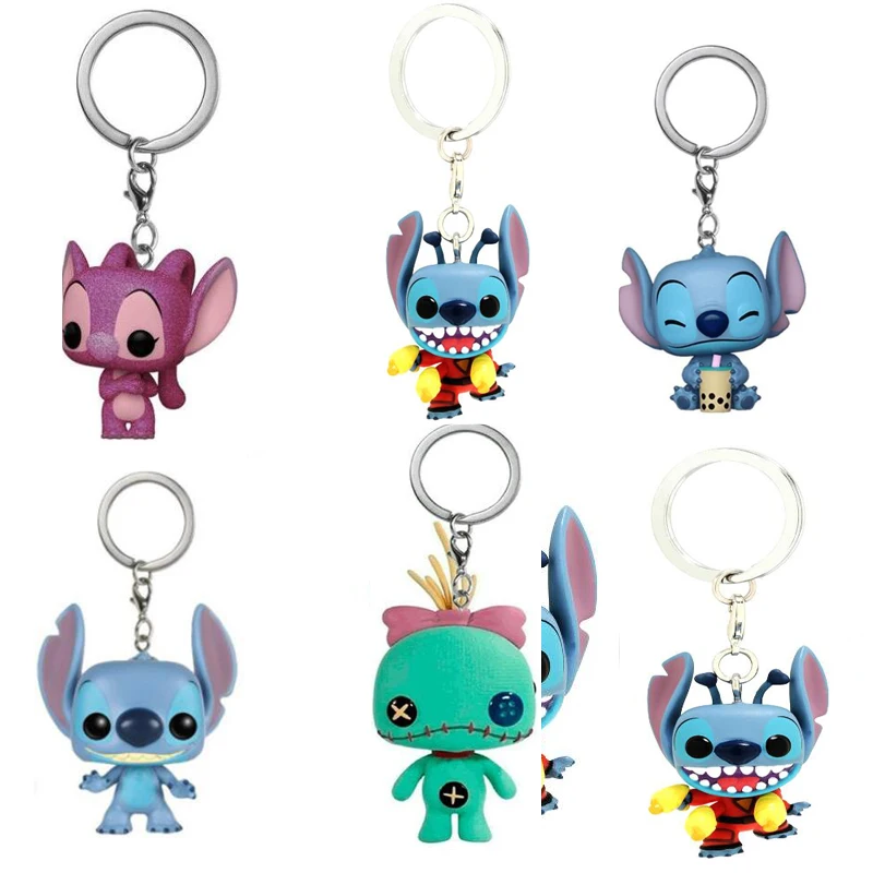 Stitch Scrump Angel Vinyl Keychain Action Figures Collection Model Toys