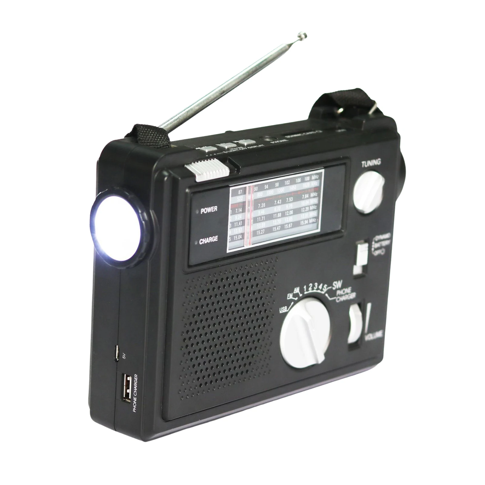 

Портативное аварийное радио AM/FM/SW, метеостанция с фонариком, аварийный источник питания, уличный Солнечный радиоприемник с ручным управлением