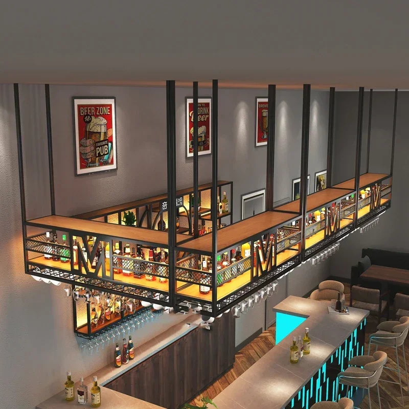 Для подвешивания квадратного барного шкафа для хранения, железный каркас, современный дисплей для гостиной, большая решетка, винная стойка, домики, мебель Armadietto