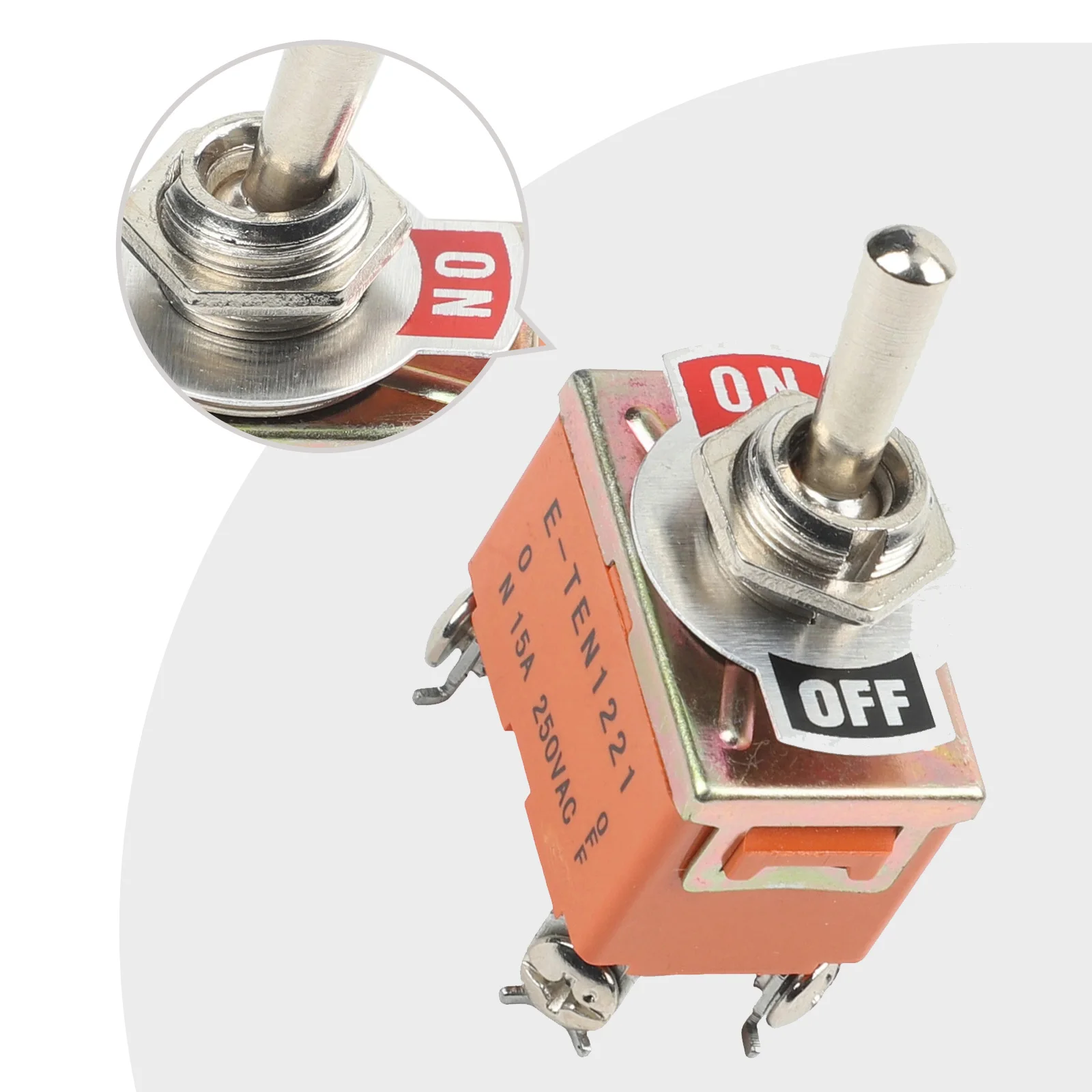 Industrial Control Panel 2-position Switch Screw Terminal Screw-type Terminals 12mm Mounting Hole 15A 250VAC Metal Construction