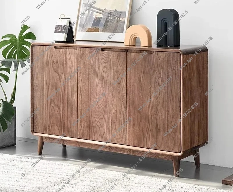 

CC Североамериканский шкаф для обуви из черного ореха, скандинавский японский шкаф для хранения обуви из цельного дерева на крыльце