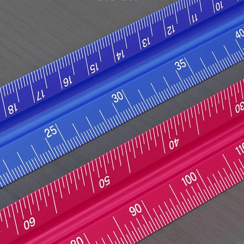 Measuring Ruler 320mm Triangular Scale Tool With Precise Engraved Gradations In Three Stylish Color