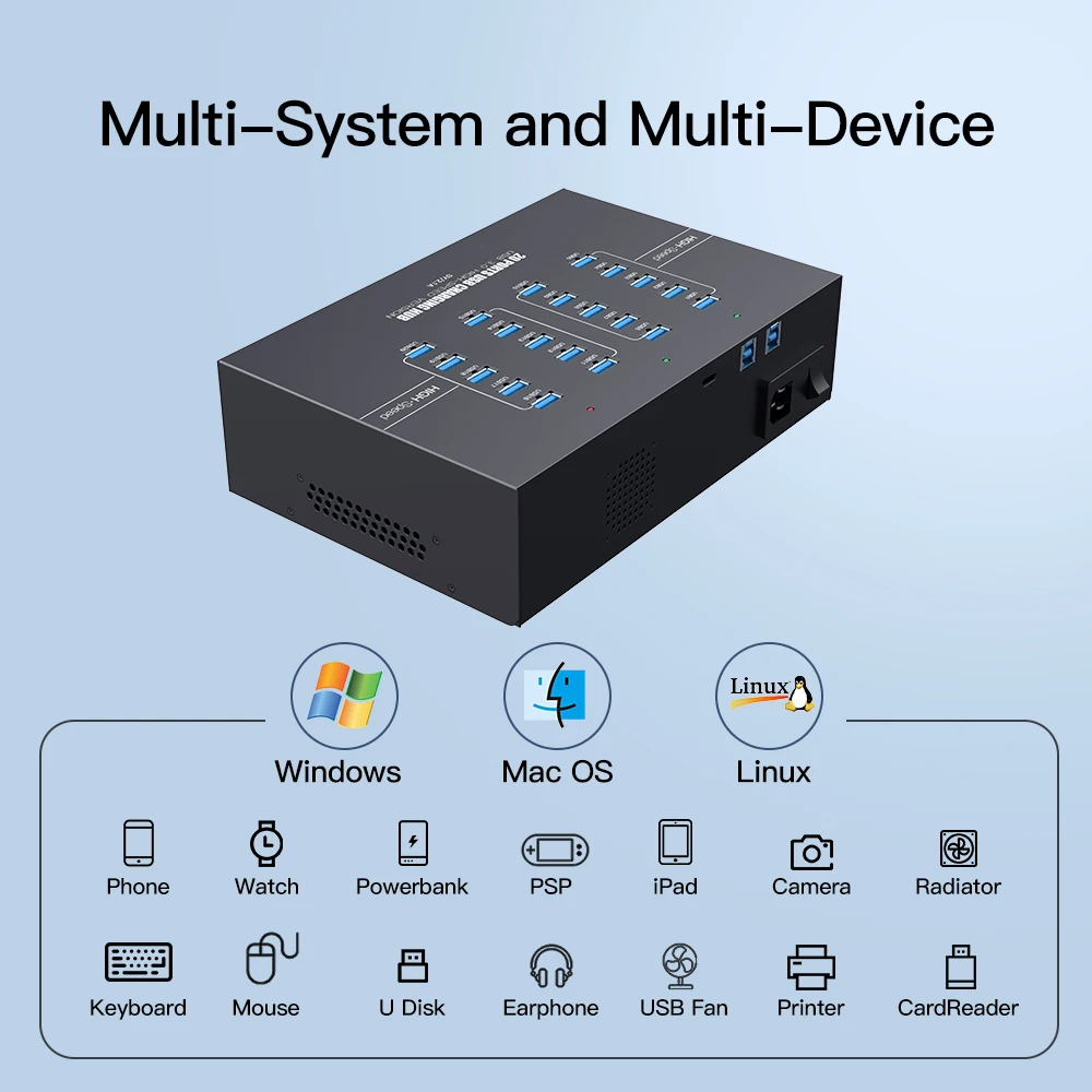 A-223 Sipolar 20 Port Usb 3.0 Hub for  Flash Drive  200W Phone Charging Station Locker 2.1A Mobile Charging Station