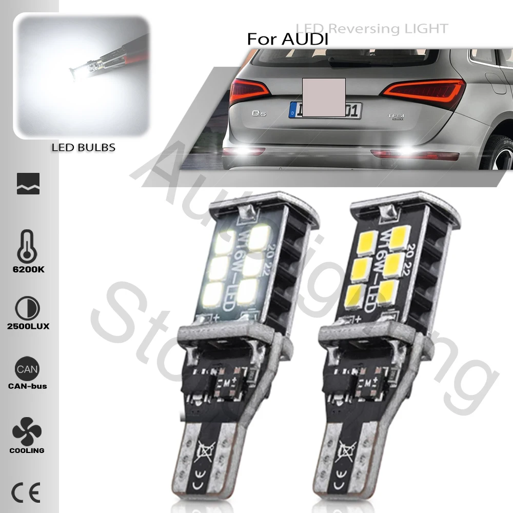 2X T15 W16W  For Audi Q5 A4 B8 B9 2008-2020 Canbus Led Back-up Reversing Light Bulb Stop Light in Bumper Reverse Tail Lamp