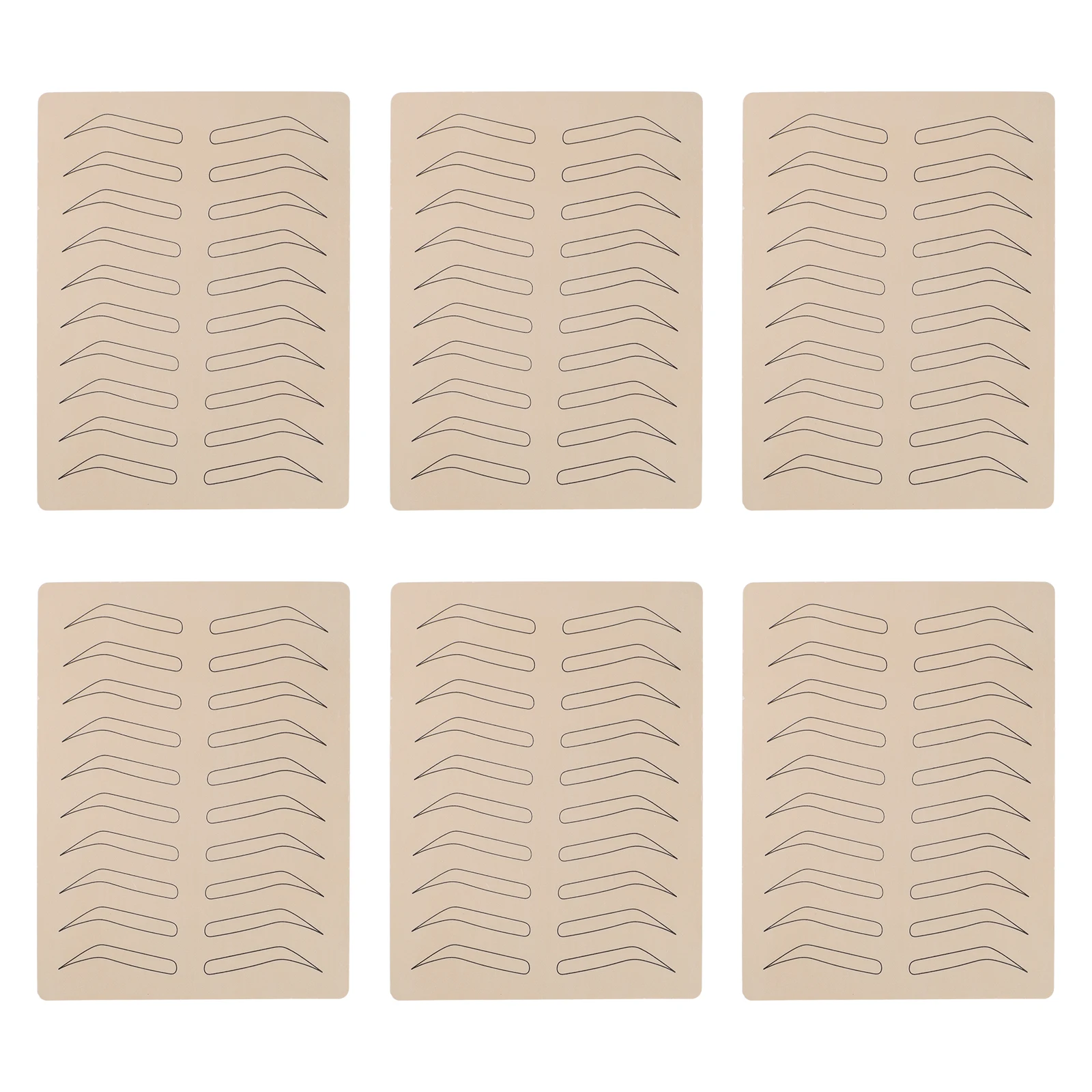 

6pcs Tattoo Practice Skin Flexible Rubber Double Side Eyebrow Blade Microblading Skills Improvement Practice Sheet