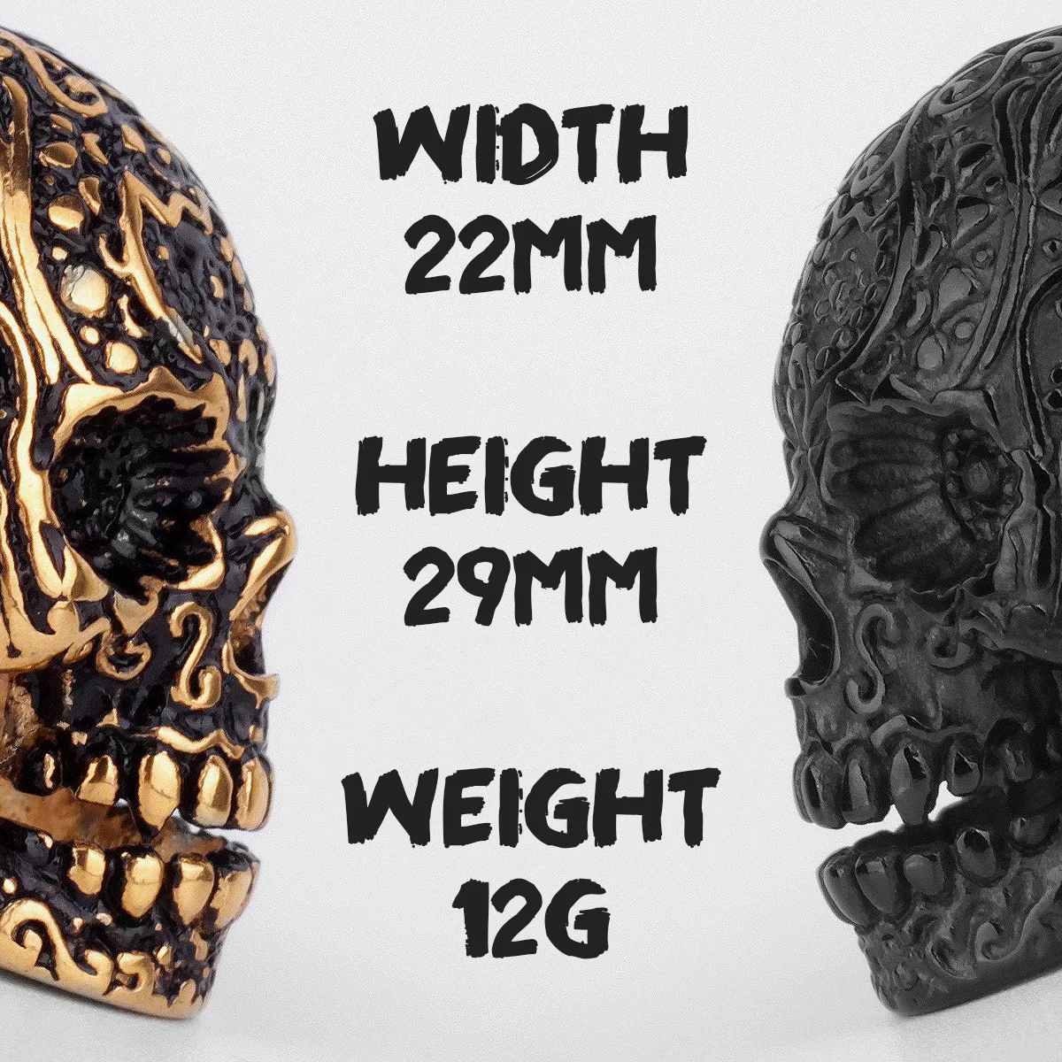 Stainless Steel Gothic Skull Bones Men Rings Vintage Carving Domineering Gothic Rock Biker for Male Men Boy Fashion Jewelry Gift