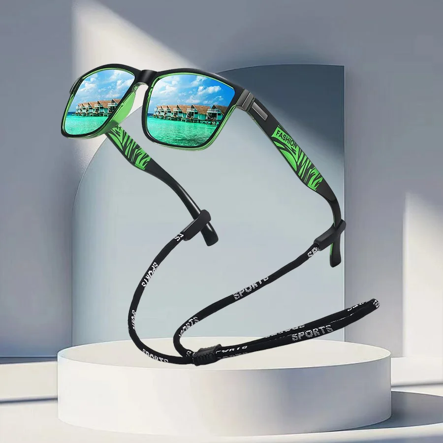 أزياء نمط UV400 النظارات الشمسية مع سلسلة التفاصيل الملونة للجنسين القيادة الصيد ركوب الدراجات نظارات السلامة #2