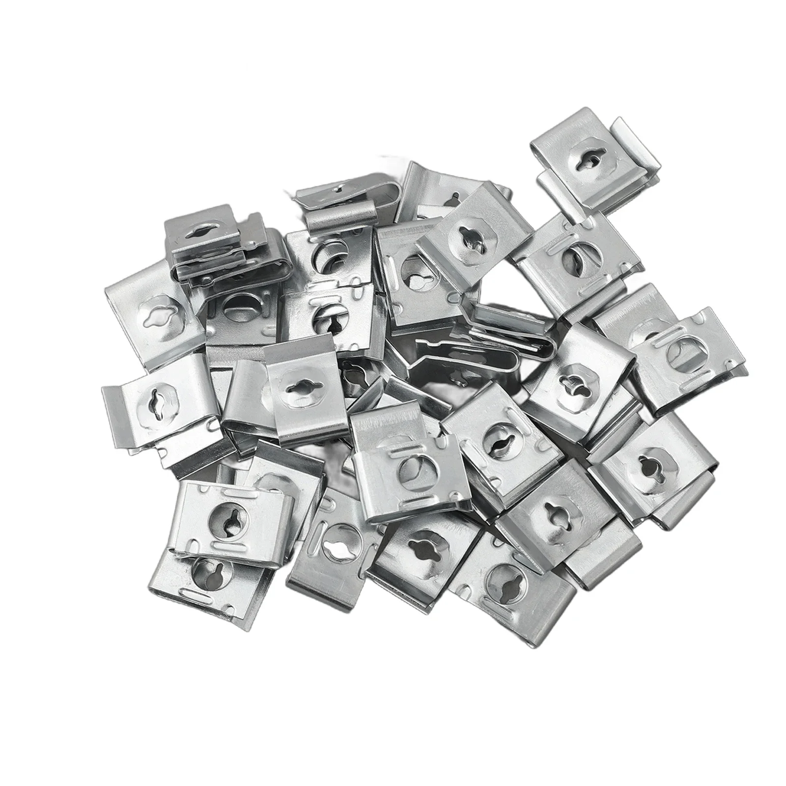 50pcs Car Speed Fasteners U-nuts Thread Screws for Automotive For Fenders Bumpers Door Clips Metal Hardware Replacement Parts