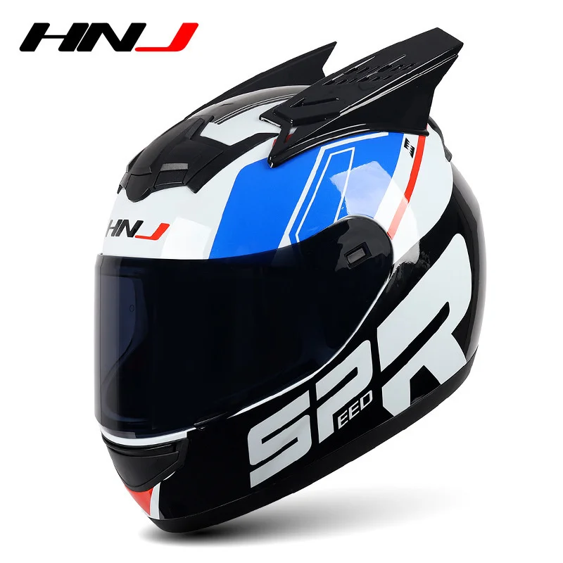 

2 Gifts HNJ Full Face Motorcycle Helmet Rapid Street Helmet Unisex Adult Cool Rider Four Season Street Touring moto