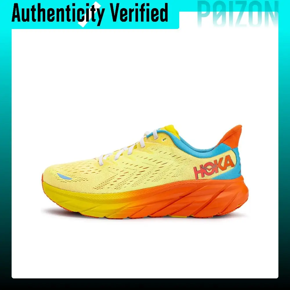 HOKA ONE ONE Clifton 8 Running Shoes Men's Low-top Yellow/Orange 1119393-IMOR