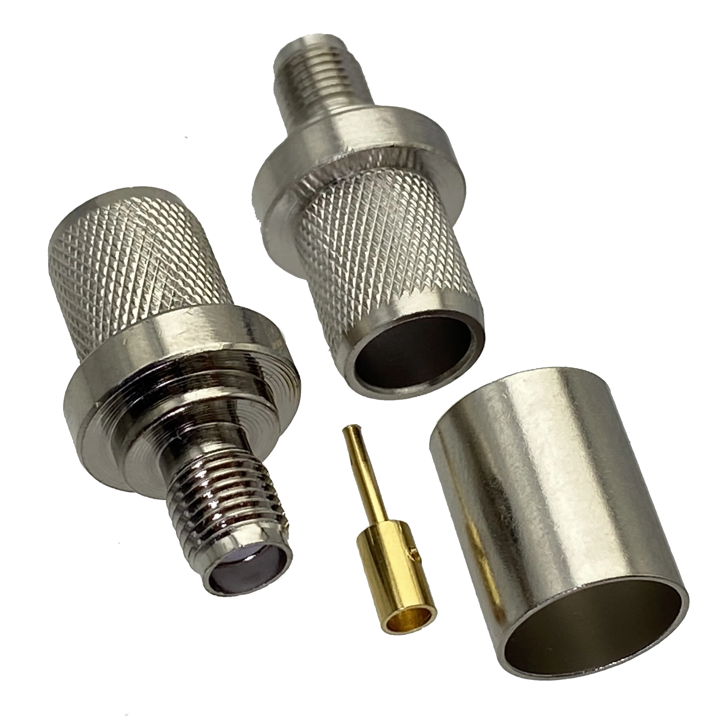 10Pcs SMA RP SMA Male plug & Female Jack Crimp RG8 LMR400 Cable RF Coaxial connector Wire Terminals 50ohm