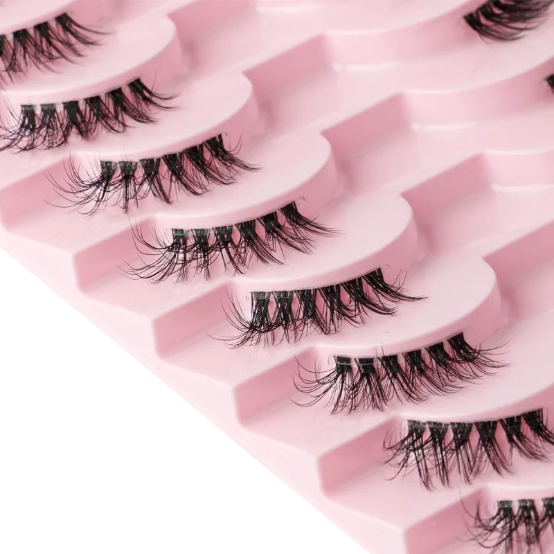 New Cat Eye Lashes Mink Eyelashes 3D Curl Winged Natural Realistic Messy End Eye Elongated Thick False Eyelashes Soft Fake Lashe