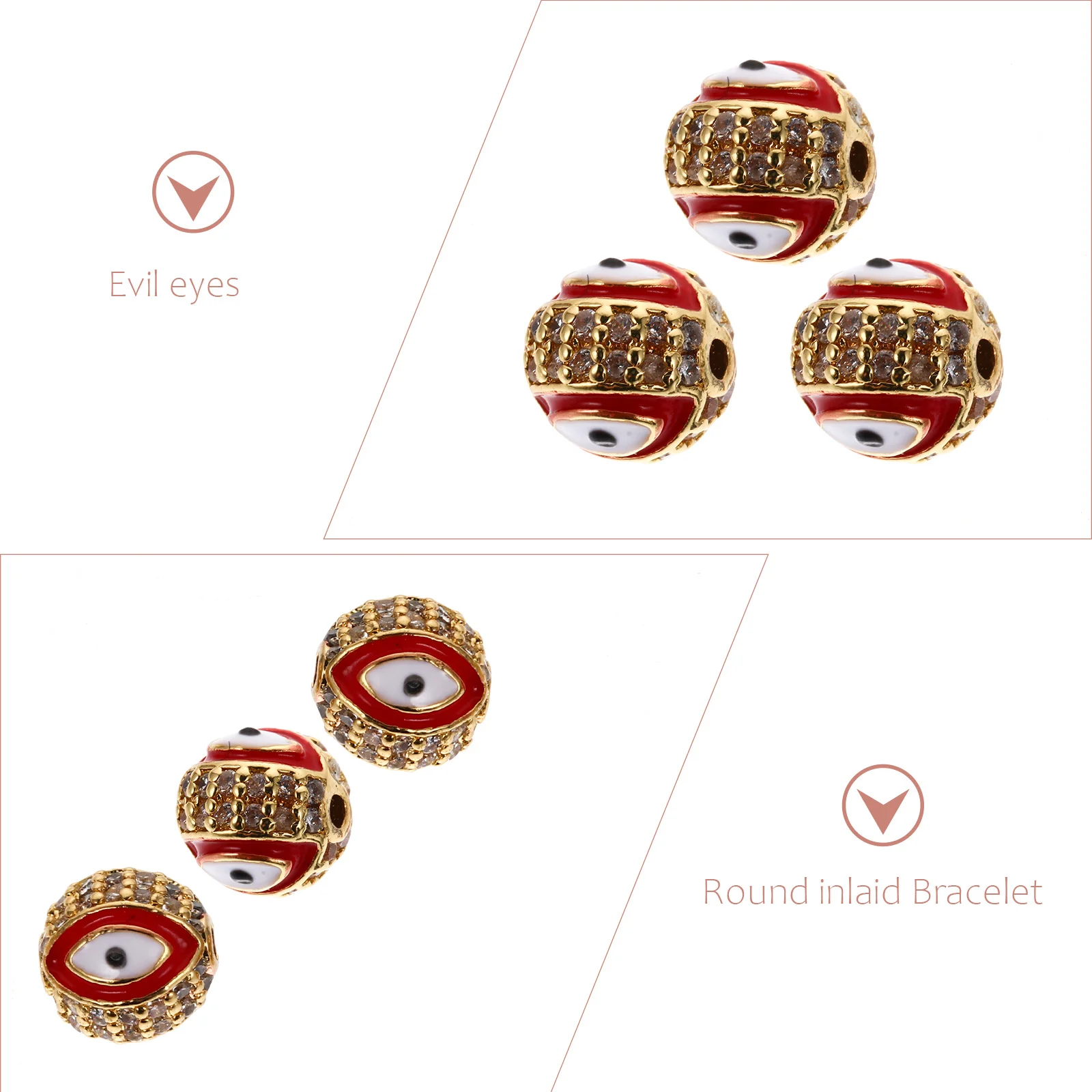 

3 шт. круглые инкрустированные подвески от сглаза из сплава, элегантные ювелирные аксессуары, сделай сам, ремесленные бусины, звенья, подвески, подарок, подвеска для глаз