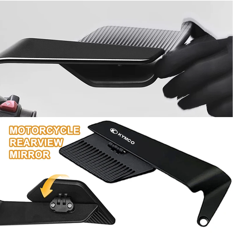 

Stealth Adjustable Rearview Mirror Motorcycle Fixed Wing Mirrors For KYMCO Xciting 250 300 400 AK550 CT250 CT300 S400